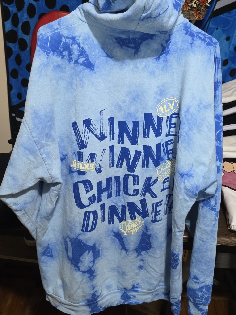 Winner Winner Chicken Dinner Tie-Dye Hoodie - Light Blue
